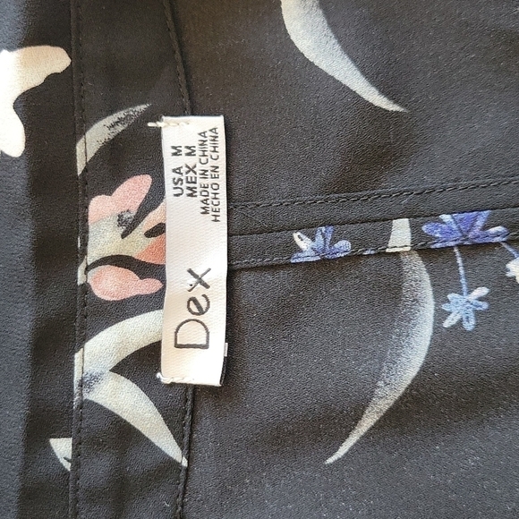 𝅺DEX Floral Cold Sholder Blouse US M - Picture 5 of 8